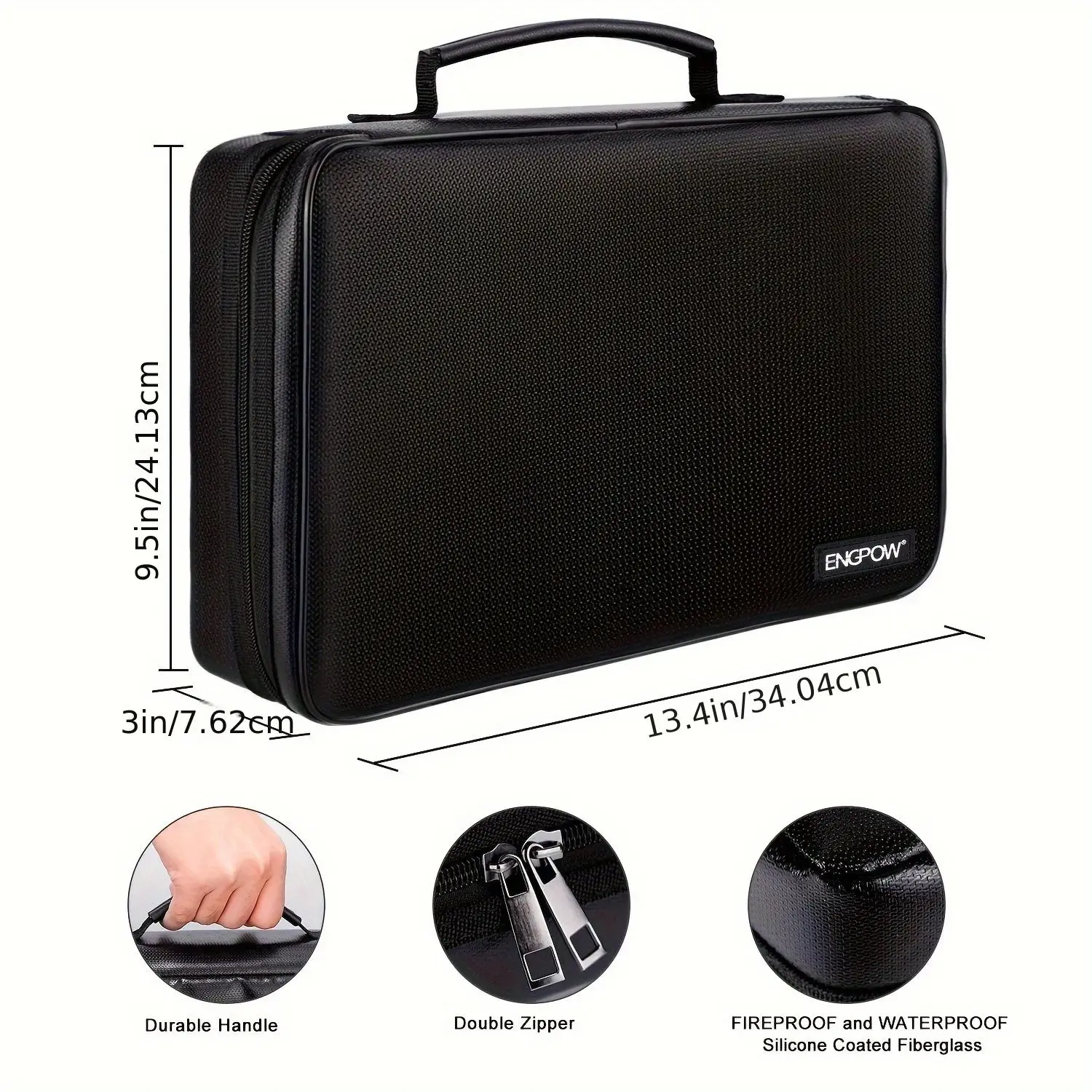 Battery Organizer  Storage Box with Grid Partition Zipper Fireproof Waterproof Storage Bag Multi Size Battery Storage