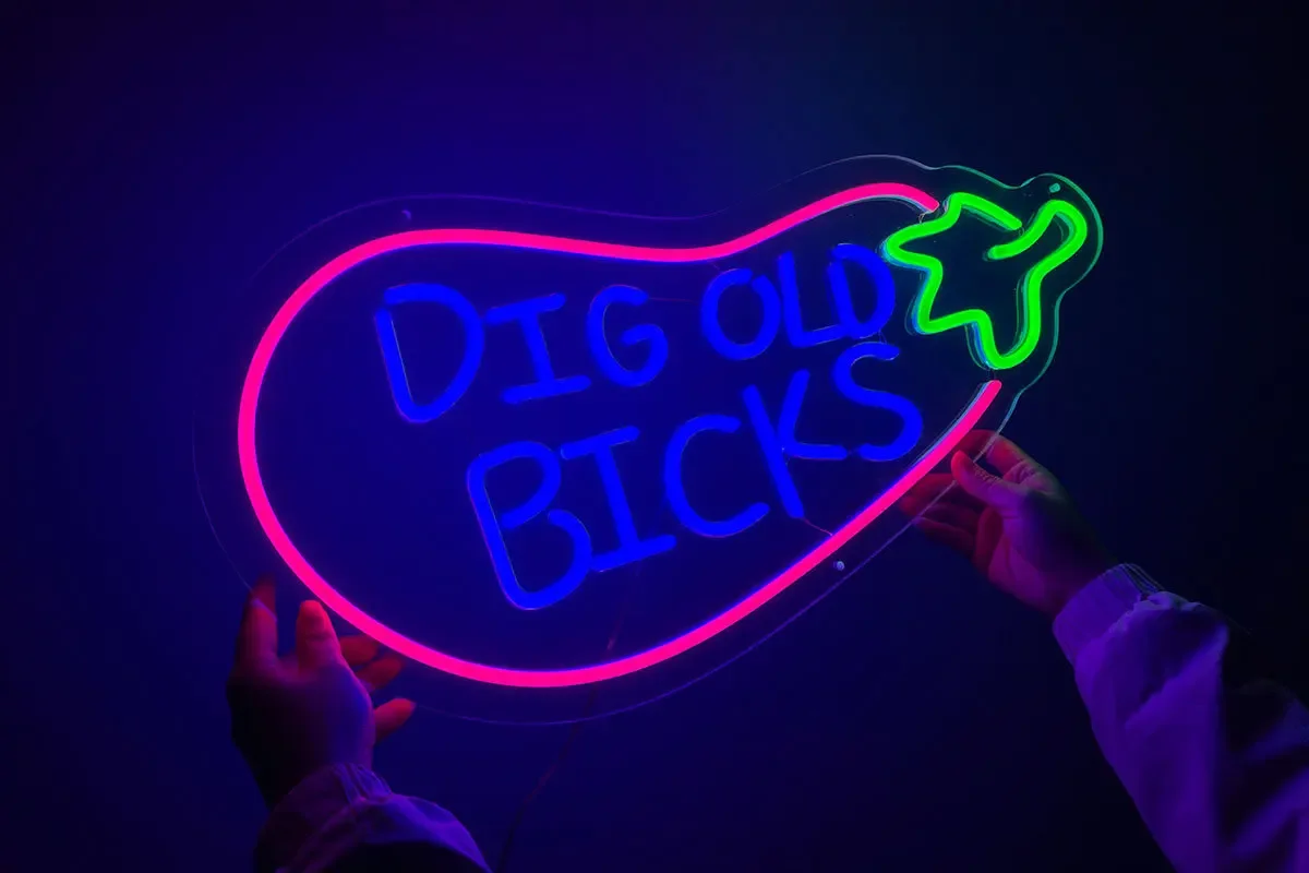 Custom Neon Sign Dig Old Bicks LED Neon Light Restaurant Business Shop Bar Club Man Cave Wall Decoration Home Aesthetic Bedroom