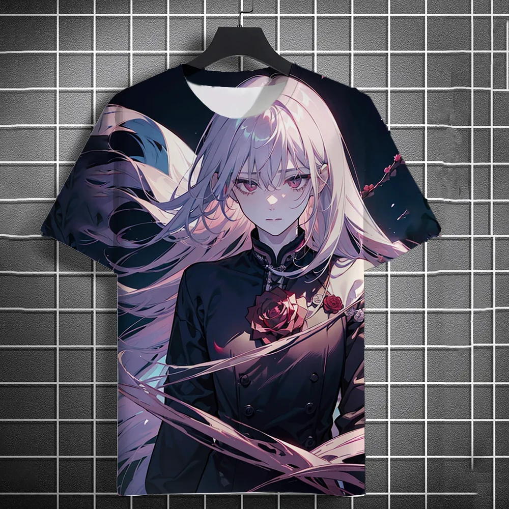 Fashion Summer Anime Girl 3D Print T-Shirts Streetwear Men Casual Oversized O-Neck Short Sleeved T Shirt Tees Tops Clothing
