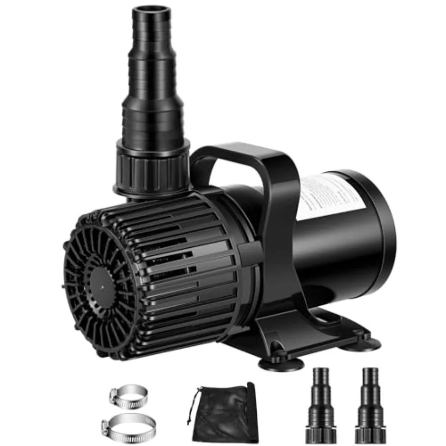 

1600 GPH Submersible Water Pump 100W Ultra Quiet Pond Pump with Barrier Bag for Aquarium Waterfall Fish Tank Statuary Hydroponi