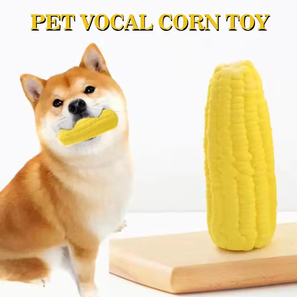 

Pet Dog Toys Corn Shaped Molars Bite Resistant Cleaning Toys Puzzle Treat Vocal Corn Toy Toy Sniffing Teeth IQ H0S4