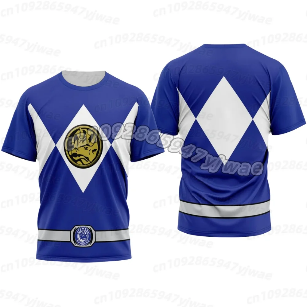 26 Power &Rangers Dinosaur Totem Nostalgisches T-Shirt für Sport und Fitness, lockere, große Größe, kurzärmliges T-Shirt für Erwachsene und Kinder – Detail 8