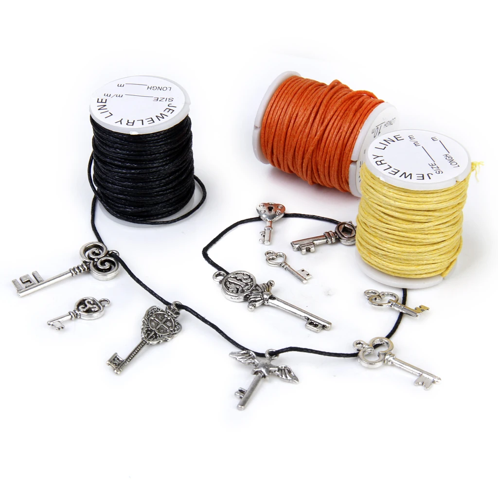 Waxed Cotton Cord String 1mm Jewelry Making Thread Beading Wire Kit for DIY Bracelet Craft Supplies
