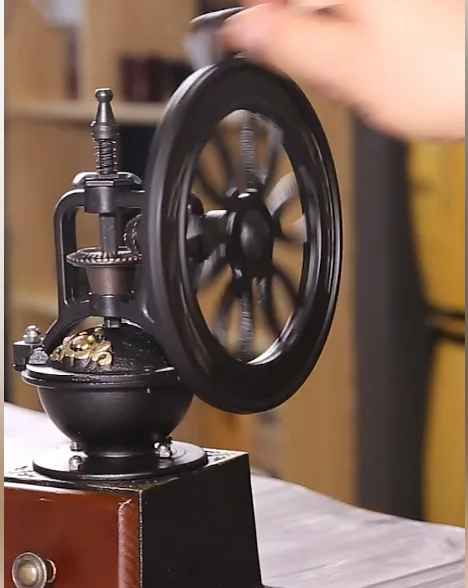 Hand Coffee Grinder Manual Adjustable Burr Mill Retro Small Home Use with Ceramic Core