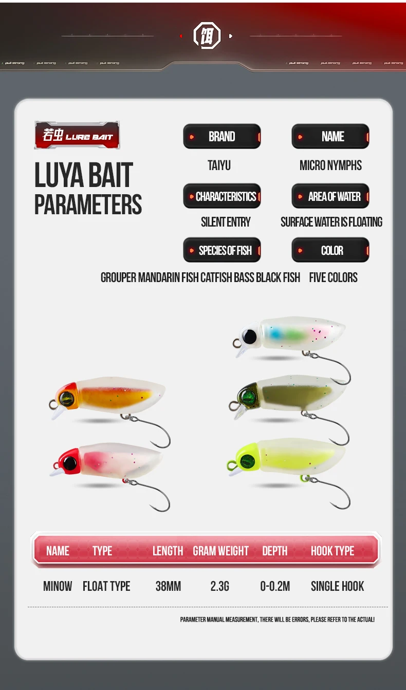 TAIYU Leuchtende Angelköder Micro Minnow Harte Köder 2,3 g Spinner Kunstköder Topwater Crankbait Tackle für Barschforelle – Detail 11
