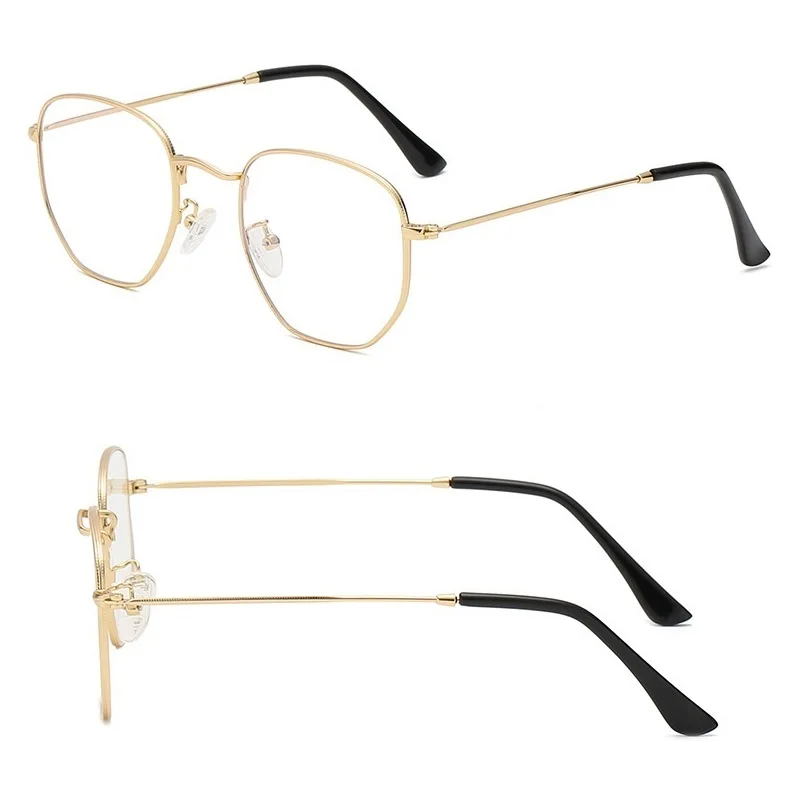 Hexagon Computer Anti-Blauw Licht Bril Mannen Vrouwen 2022 Retro Bijziendheid Optische Fake Eye Brilmonturen Oculos Lunette De vue Homme
