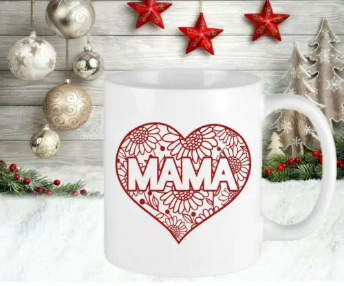 Personalised Mama Mum Heart Mug Cup Gift Novelty Mother’s Day Birthday Present