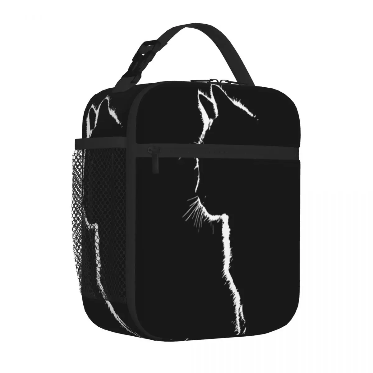 Bestselling Cat Silhouette Bold Color Lunch Carrier Hiking Snack School Lunch Bag