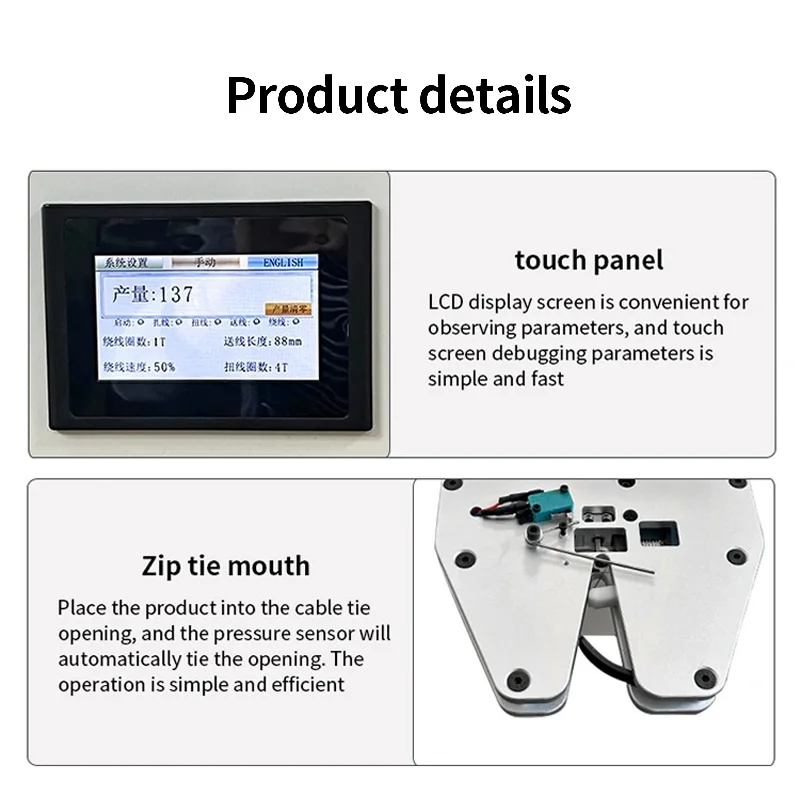 

2025ZTEN Automatic Touch Screen Gold Wire Sealing Machine for Packaging Taping Fruit Food Packaging Bag Small Tying Machine