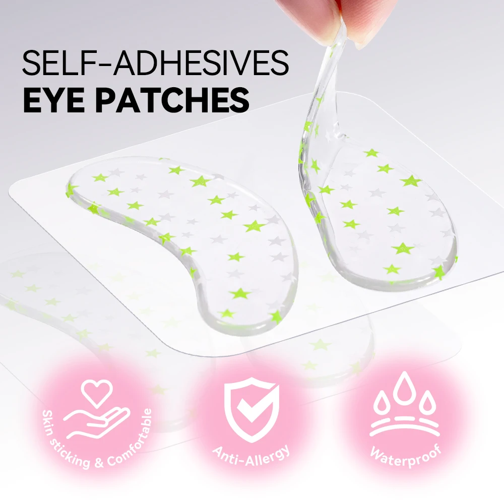 DAMMAN 1/5 Pair Silicone Eye Patches for Lash Extension Reusable Eyelash Extension Under Eye Pads with Box Lash Lift Tools view 3