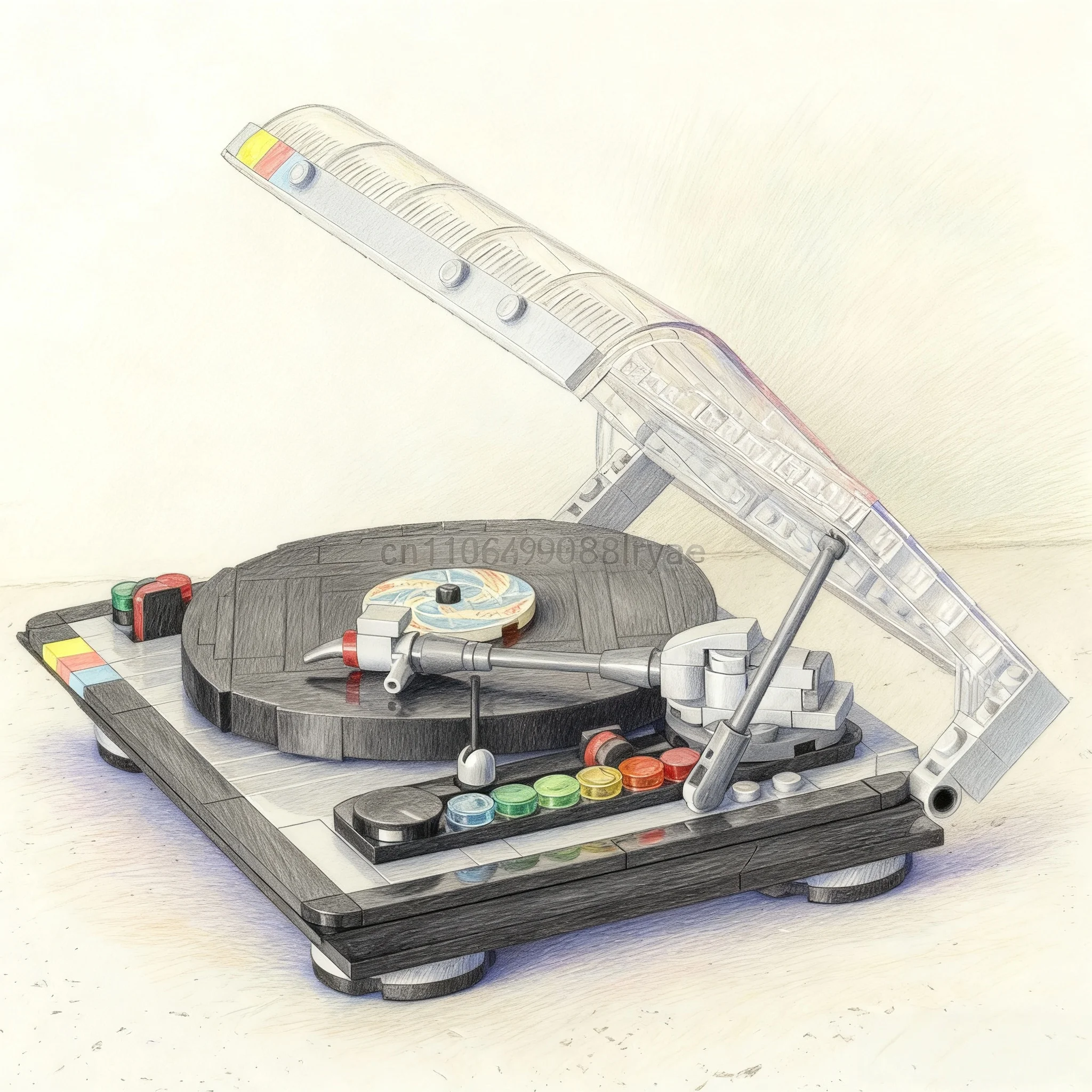 2025 novo clássico feriado retro record player homens e mulheres 310 pçs bloco de quebra-cabeça decoração para casa modelo natal presente aniversário