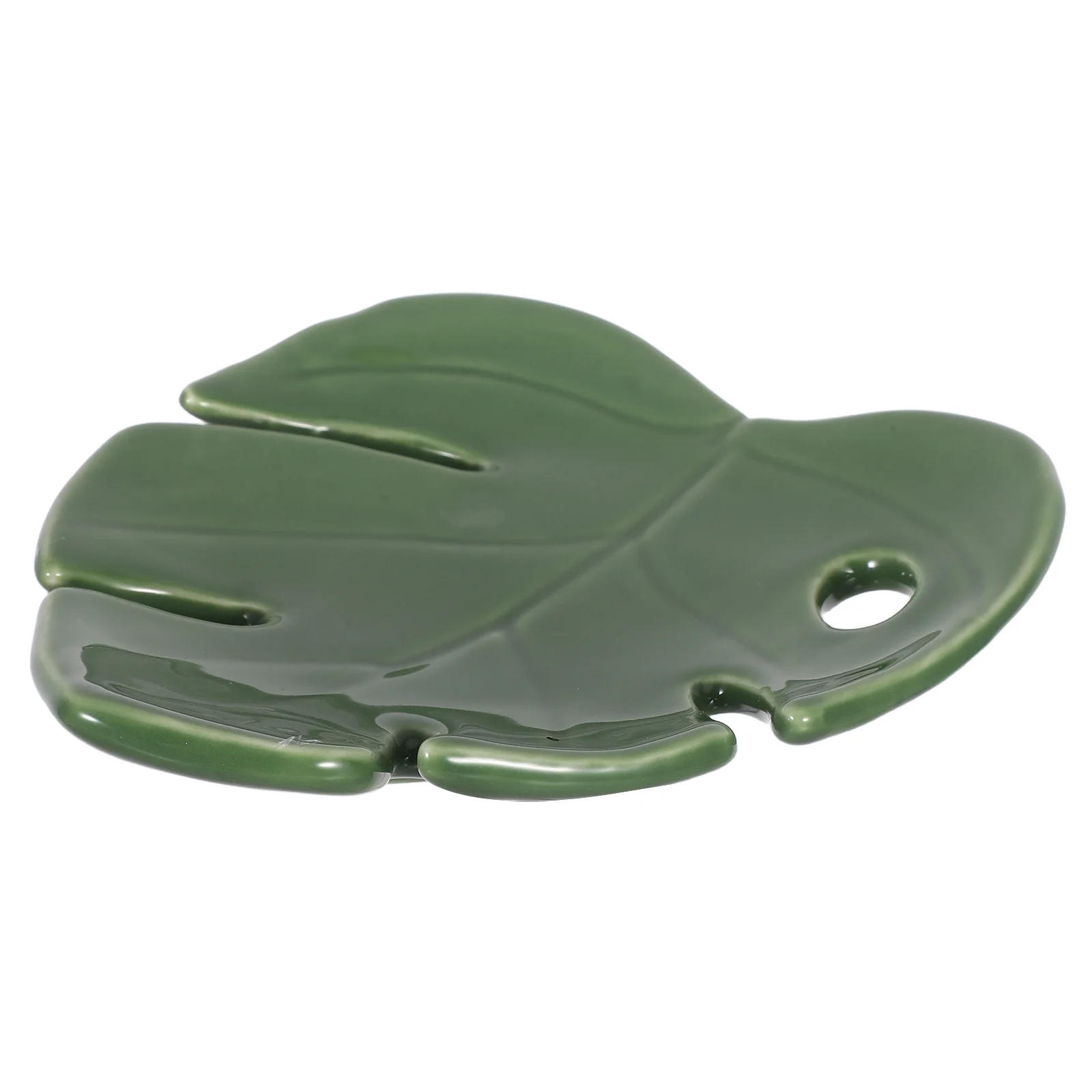 

Ceramic Leaf Jewelry Tray Dish for Rings Holder Necklaces Plate Green Trinket Organizer