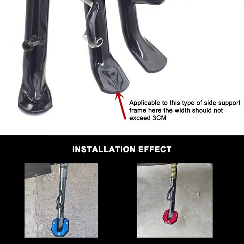 SEMETAL Motorcycles Side Stand Support Extended Pad Bicycle Side Step Covers For Motorcycle Stopping Steady Autocycle Accessory image 5