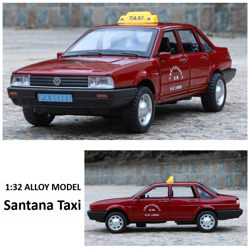 

1:32 Santana Taxi сплав миниатюрная модель автомобиля литая под давлением металлическая шкала модель автомобиля звук и свет детский игрушечный автомобиль на день рождения транспортные средства