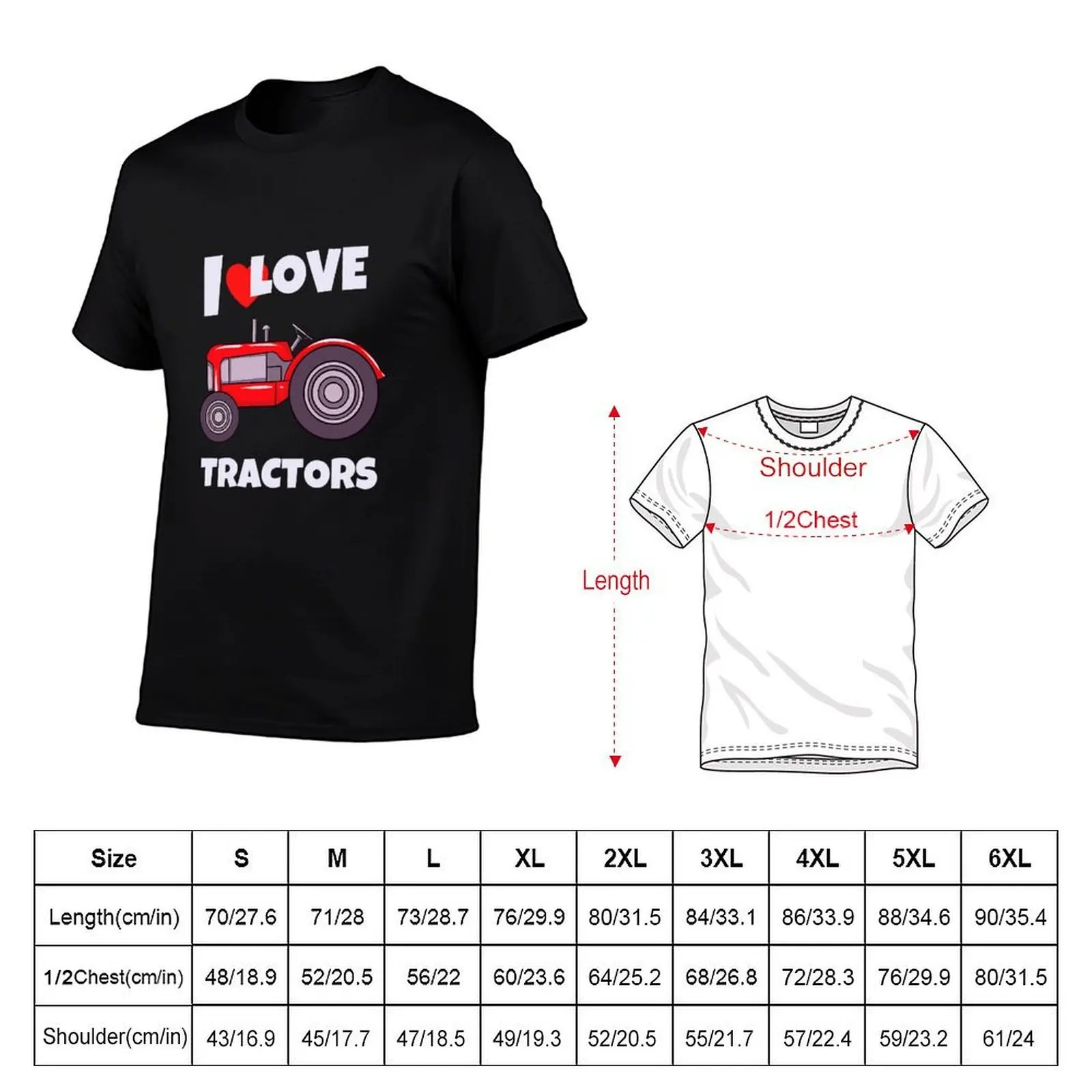 I Love Tractors Funny Toddler Farmer Farming Lover T-Shirt luxury vintage anime shirt t shirts for men cotton