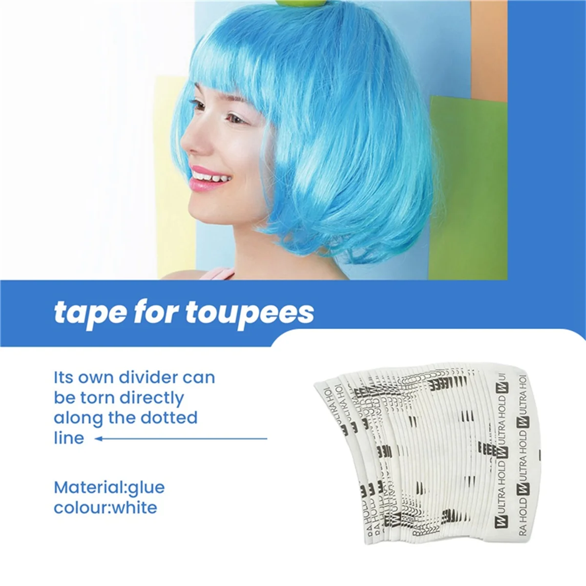 144Pc/Lot Uultra Huld Wig Tape Double Adhesive Hair Extension Tape Strips Waterproof for Toupee/Lace Front Wigs Film