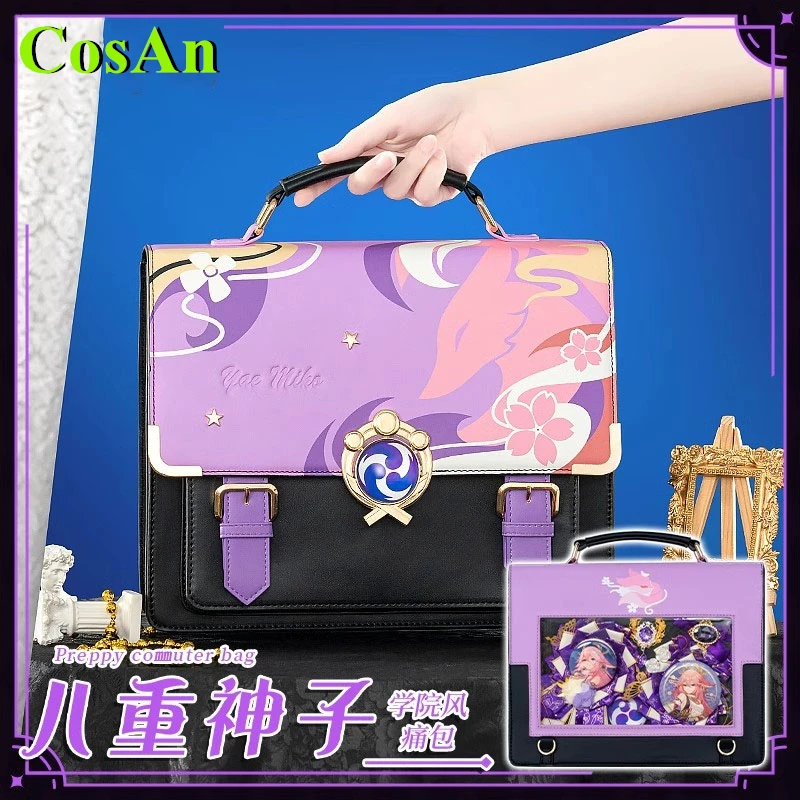 CosAn Game Genshin Impact Yae Miko Bag Cosplay Costume Message Bag Commuter Shoulder Pain Bag Role Play Clothing