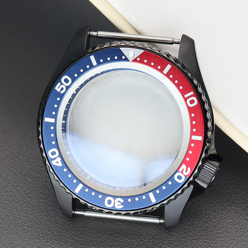 

42.5mm Black SKX007 Luxury Men's Watch Cases Mod SKX Parts For Seiko nh34 nh35 nh36 Movement 28.5mm Dial Sapphire Crystal Glass