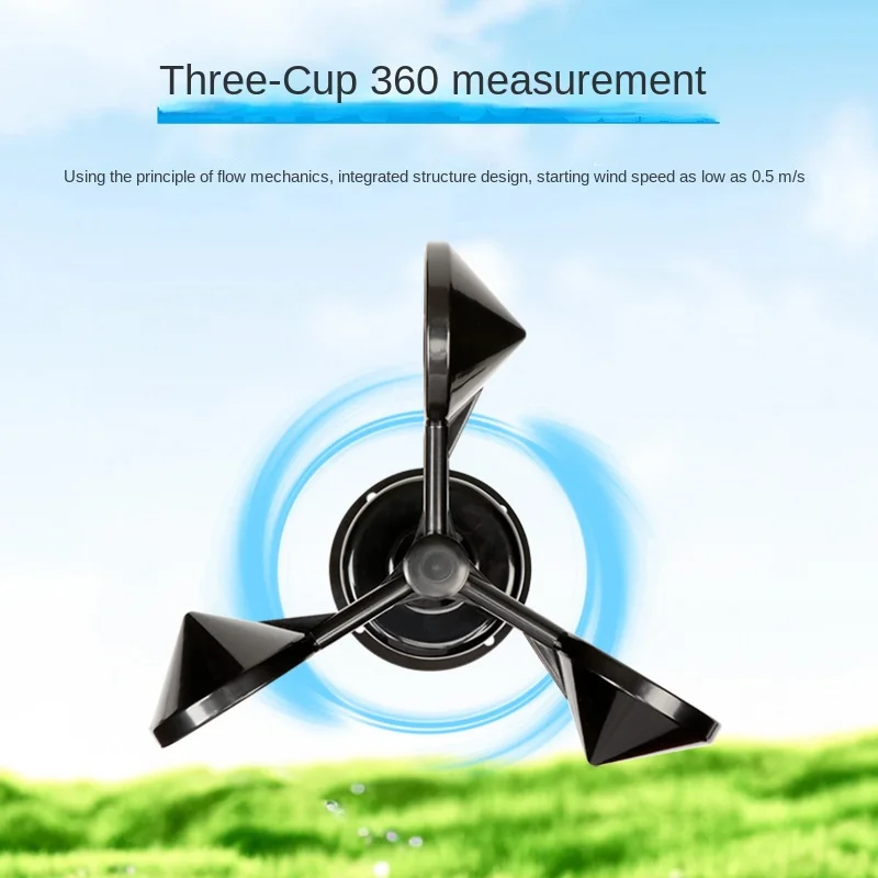 Polycarbon wind speed sensor RS485 outdoor weather environment tower crane three cup anemometer transmitter anemometer