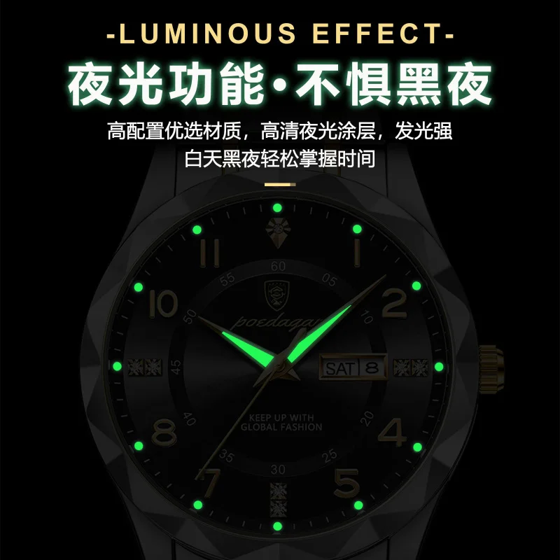 Swiss Brand Luxury Waterproof Luminous Watch Men's New Style Quartz Watch Live Broadcast Foreign Trade Popular Style One Piece D