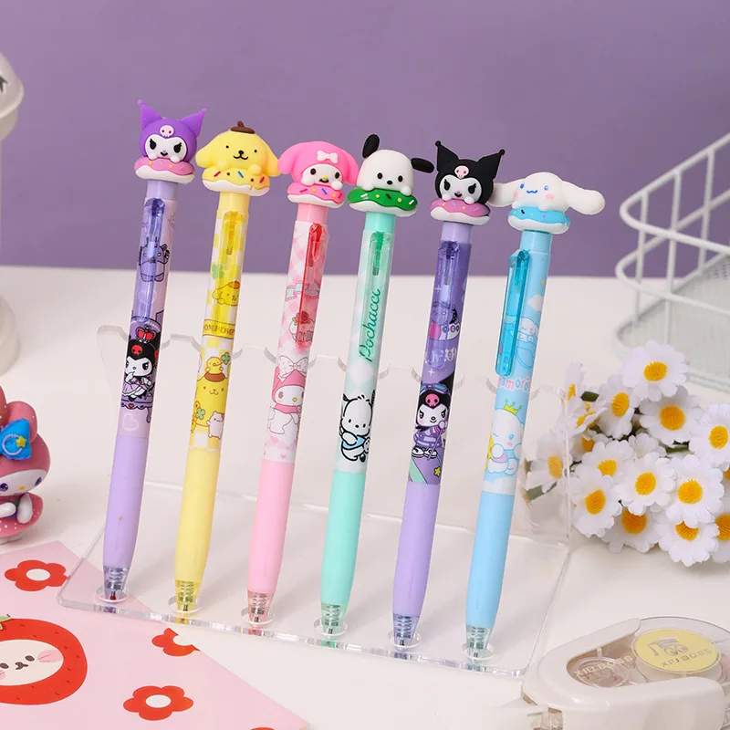 36pcs/lot New Donuts Sanrio Press Gel Pen Melody Kuromi Pochacco 0.5mm Signature Pens Promotional Gift Office School Supplies