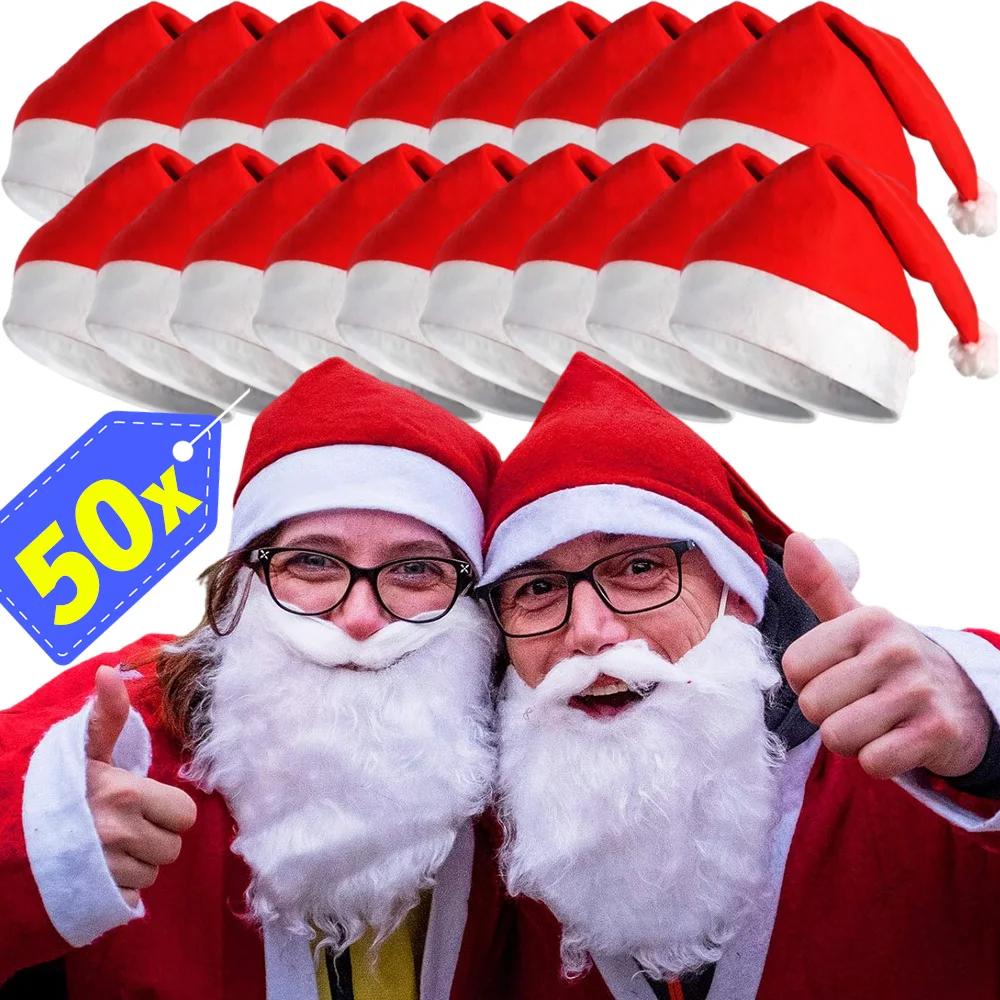 

Wholesale Red Christmas Hat Bulk Adults Kids Non-woven Fabric Xmas Santa Claus Hat Caps Dressup Ornament Party Festival Supplies