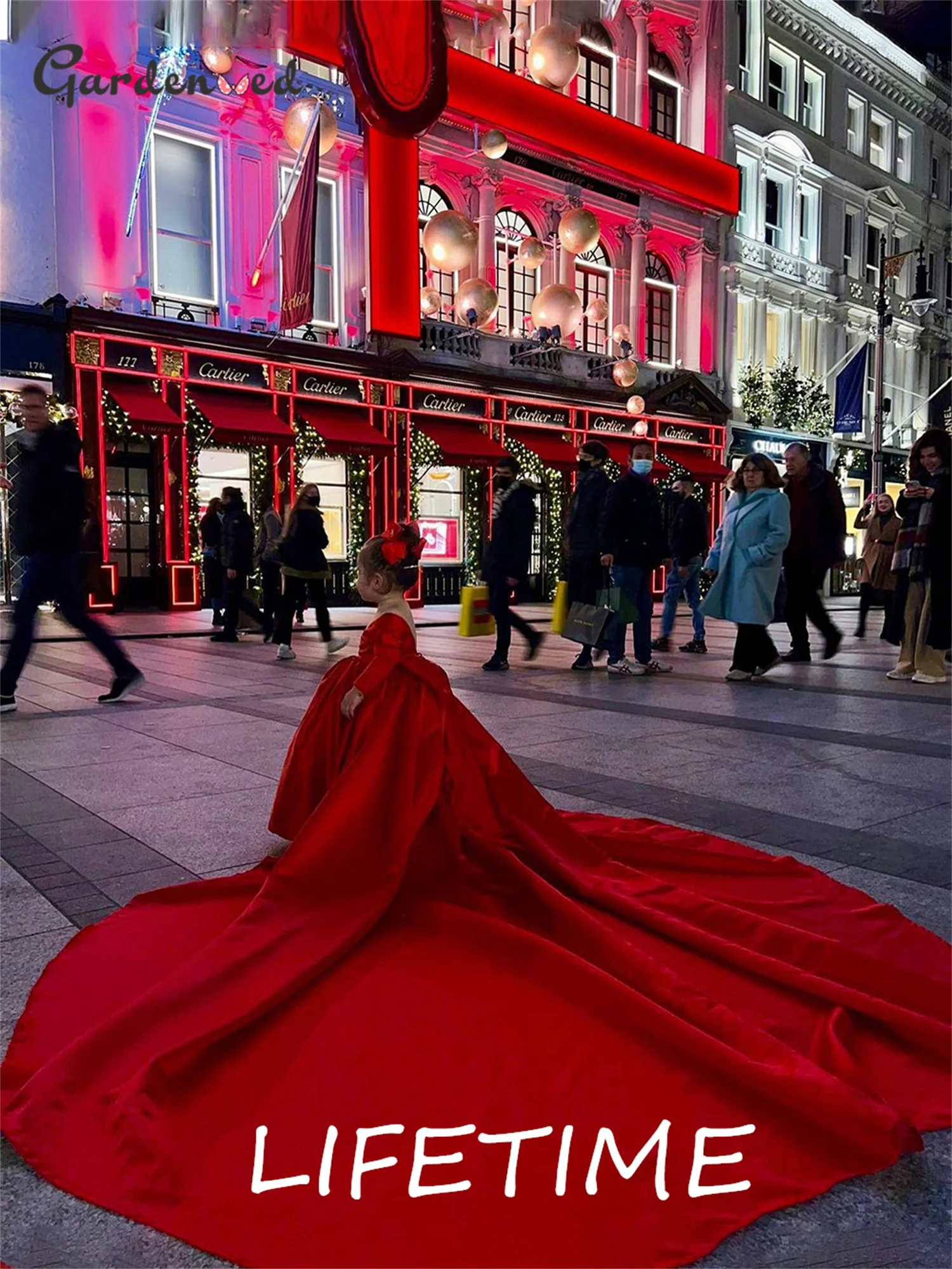 Robe de demoiselle d'honneur rouge avec longue traîne pour filles, robe de soirée de mariage princesse, robes d'anniversaire pour filles, robes vintage à la mode