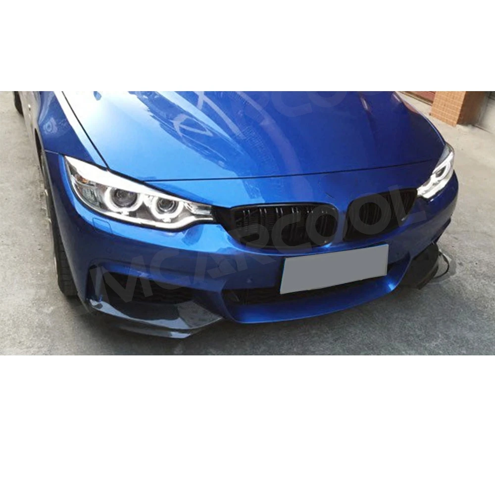 ABS Gloss Black front bumper splitters canards for BMW 4 series F32 F36 M sport 2014 UP Carbon Look 2PCS