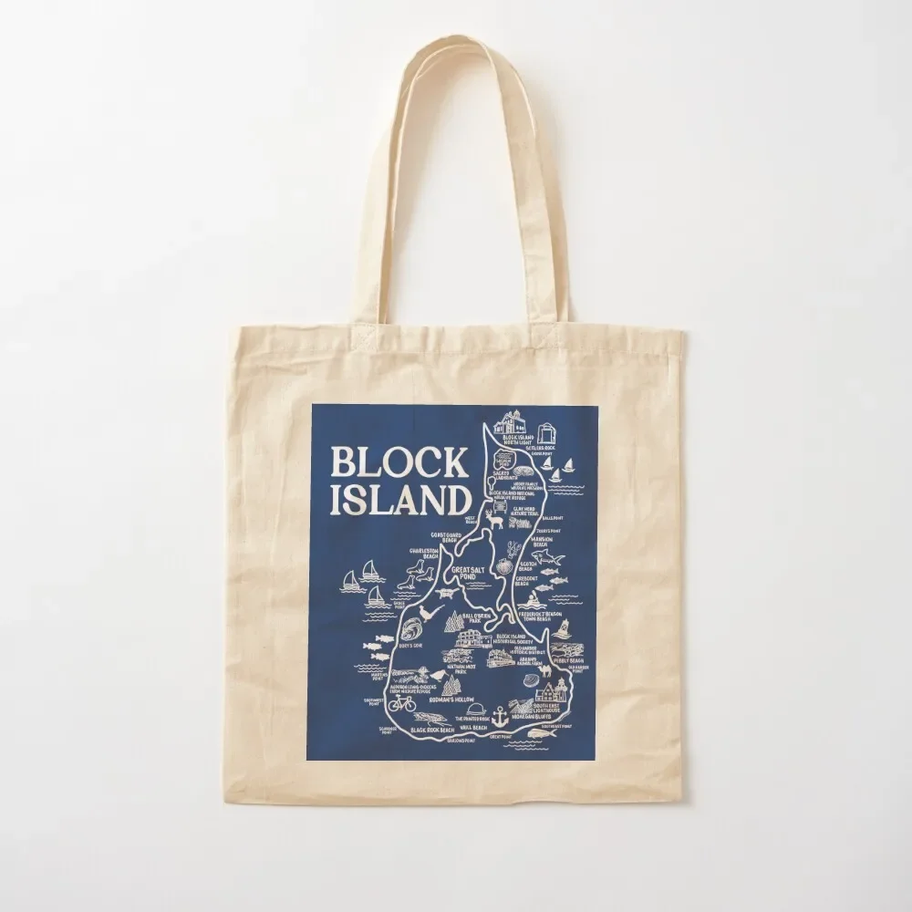 

Block Island Map Art Tote Bag Large bags for women Women bags tote bag woman Shopping bags Tote Bag