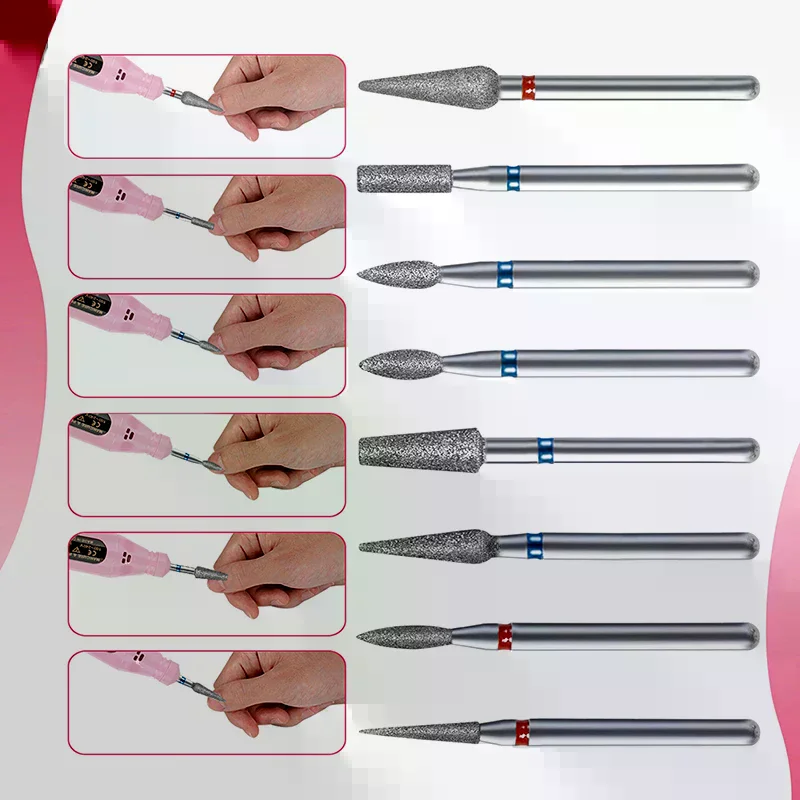 10 pezzi fresa in acciaio inossidabile per manicure punte elettriche per trapano per unghie accessorio macchina per pedicure strumento per rimozione gel per lima per unghie