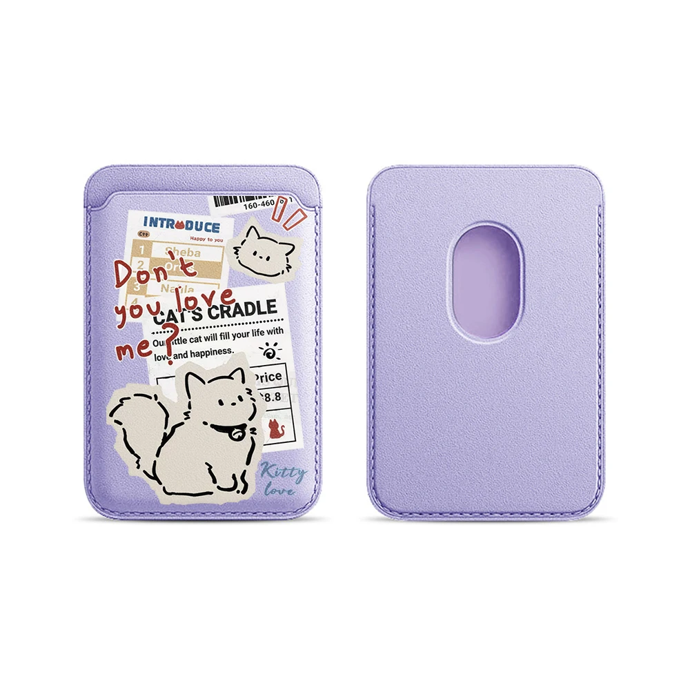 Kitty Love Leder-Kartenetui Handyhülle Kartenhalter für Magnetische Hülle Geeignet für alle iPhones für Magsafe Karten-Handy-Rückentasche – Detail 8