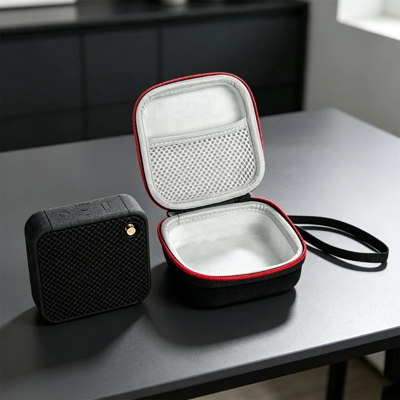 Y1AE Portable Speaker Carrying Case with Molded Outer Shell, Contoured Form, and Buffered Interior for Home Storage, Commuting,
