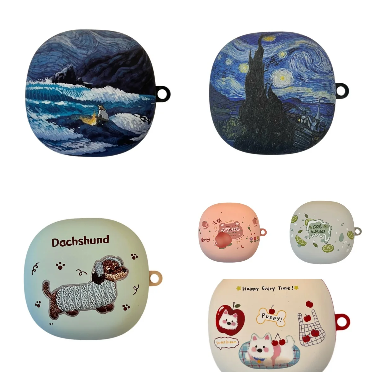 

Cute Cartoon Protective Case For Soaiy NANO Wireless Earphone Soft Silicone Shockproof Cover With Hook TPU Case With Keychain