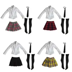 Traje de uniforme de colegiala, 6 trajes a escala, camisa, ropa, corbata, corbata, 12 