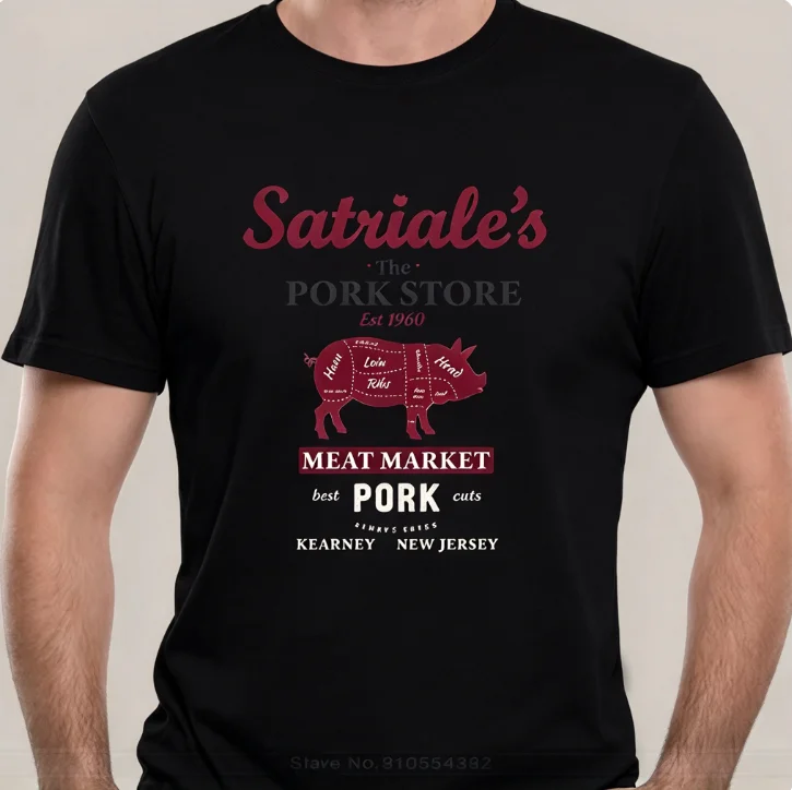 2026 new Retro Butcher Shop Graphic Men Tshirt Pork Diagram White Tee