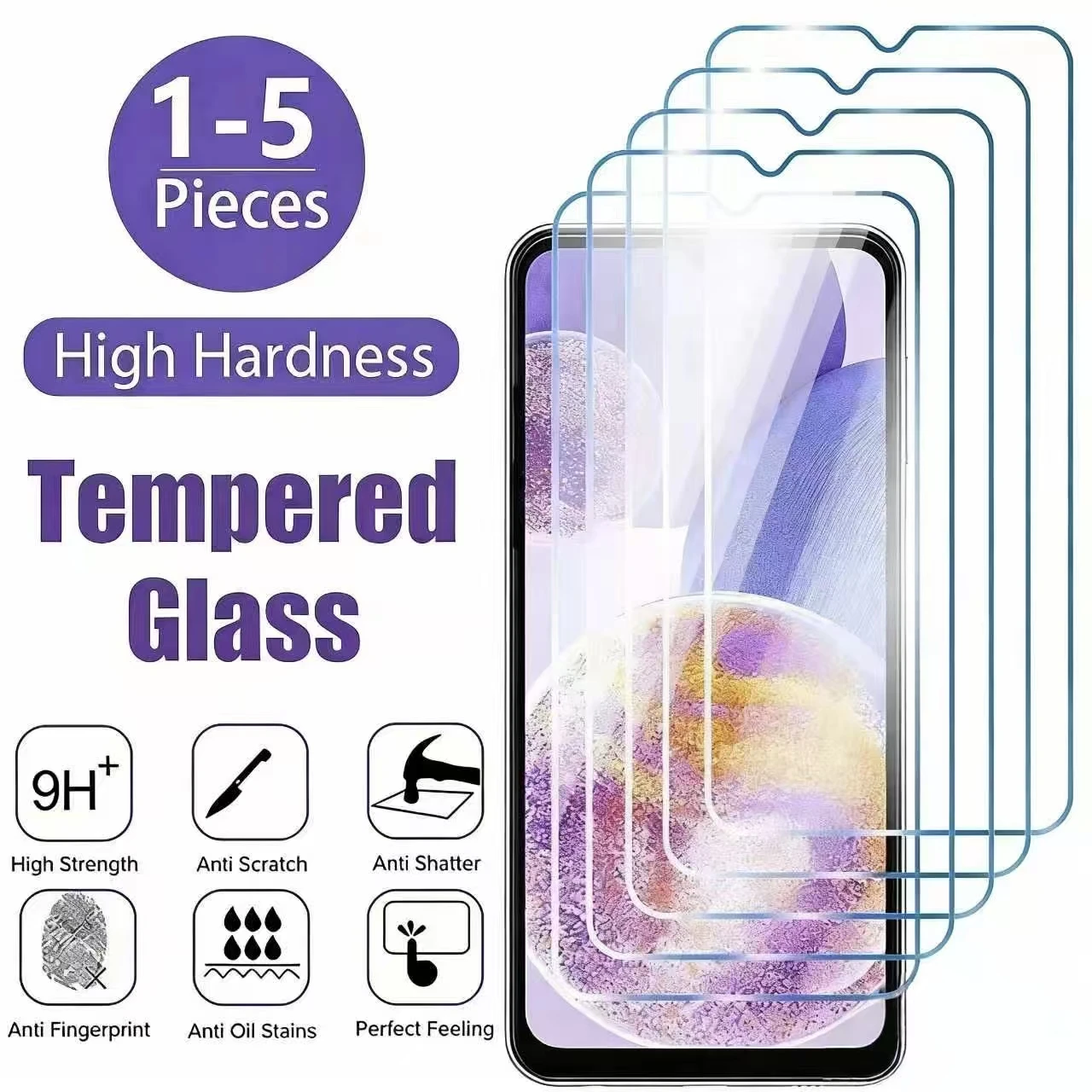 1-5Pcs Screen Protector for Samsung Galaxy S26 Ultra A56 A36 A57 A55 A35 A53 A71/73/72 A34 A12 A13 A34 S23 S24 FE Tempered Glass