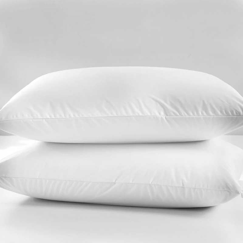 2pcs Waterproof And Mite Proof White Knitted Fabric Pillow Protective Cover Two-Piece Set