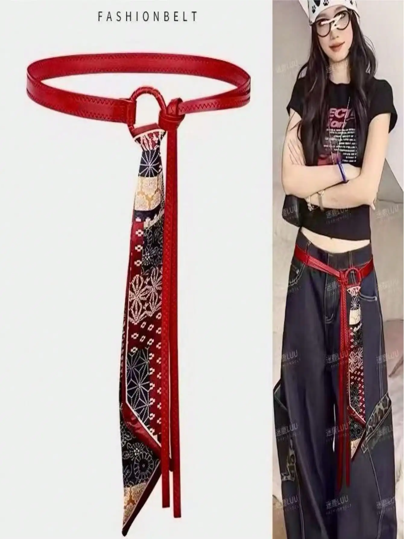 Convertible Scarf Belt Set | 2-in-1 Fashion Accessory | Silk Wrap & Waist Belt