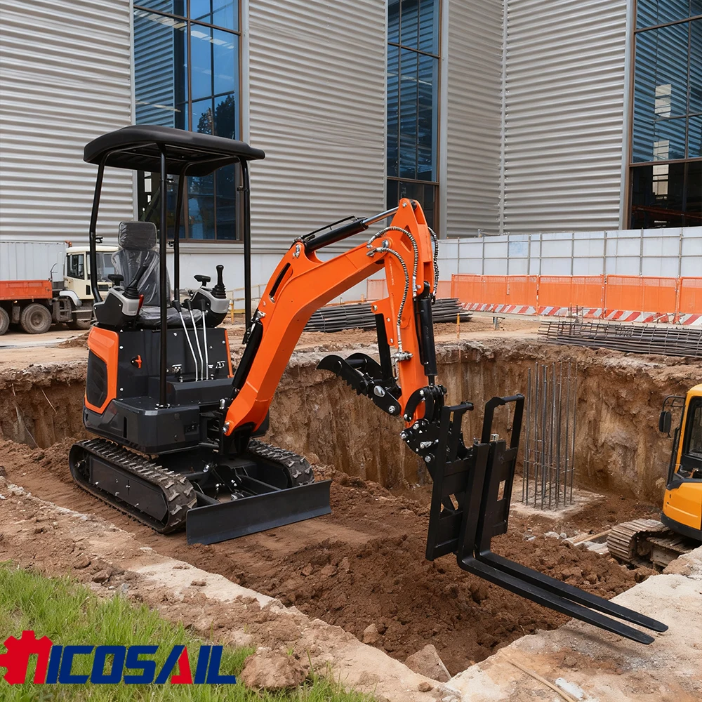 الحفارة الصغيرة المجنزرة الجديدة كليًا عبارة عن حفارة متعددة الوظائف بقوة قوية مناسبة لتحريك الأرض والزراعة