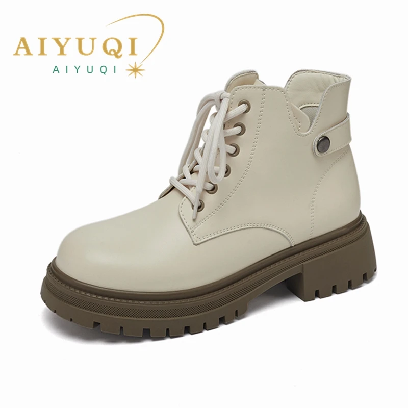 

AIYUQI Biker Boots Ladies 2024 New Anti-slip Women Ankle Boots Non-slip Warm Autumn Winter Fashion Women's Boots