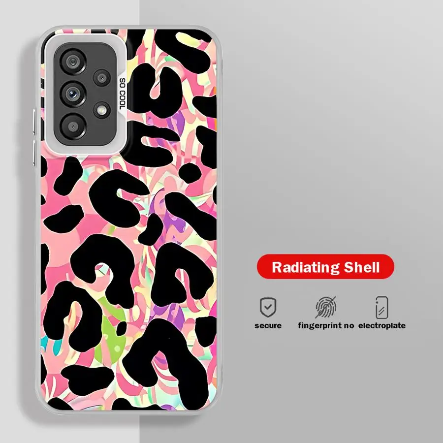 حافظة لهاتف سامسونج جالاكسي A72 A26 A36 A71 A53 A54 A52 A51 A56 A35 A73 A55 لون الفهد #3