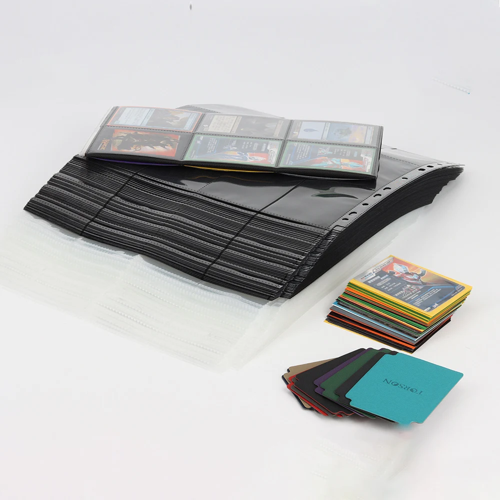 10 adet 24 cepler yedek iç sayfa koleksiyonu albümü iki taraflı ticaret kartları Ablum Binder oyun kartı koleksiyonu sayfa
