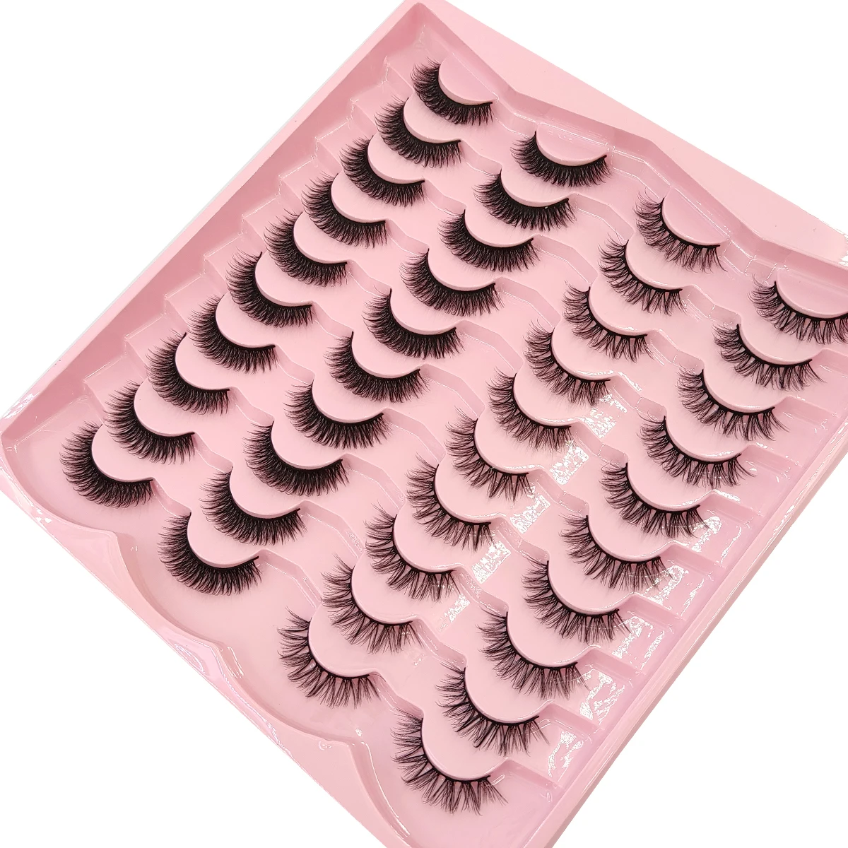 Novos 20 pares de cílios postiços de aparência natural com cílios de vison artificiais grossos e fofos para maquiagem e beleza