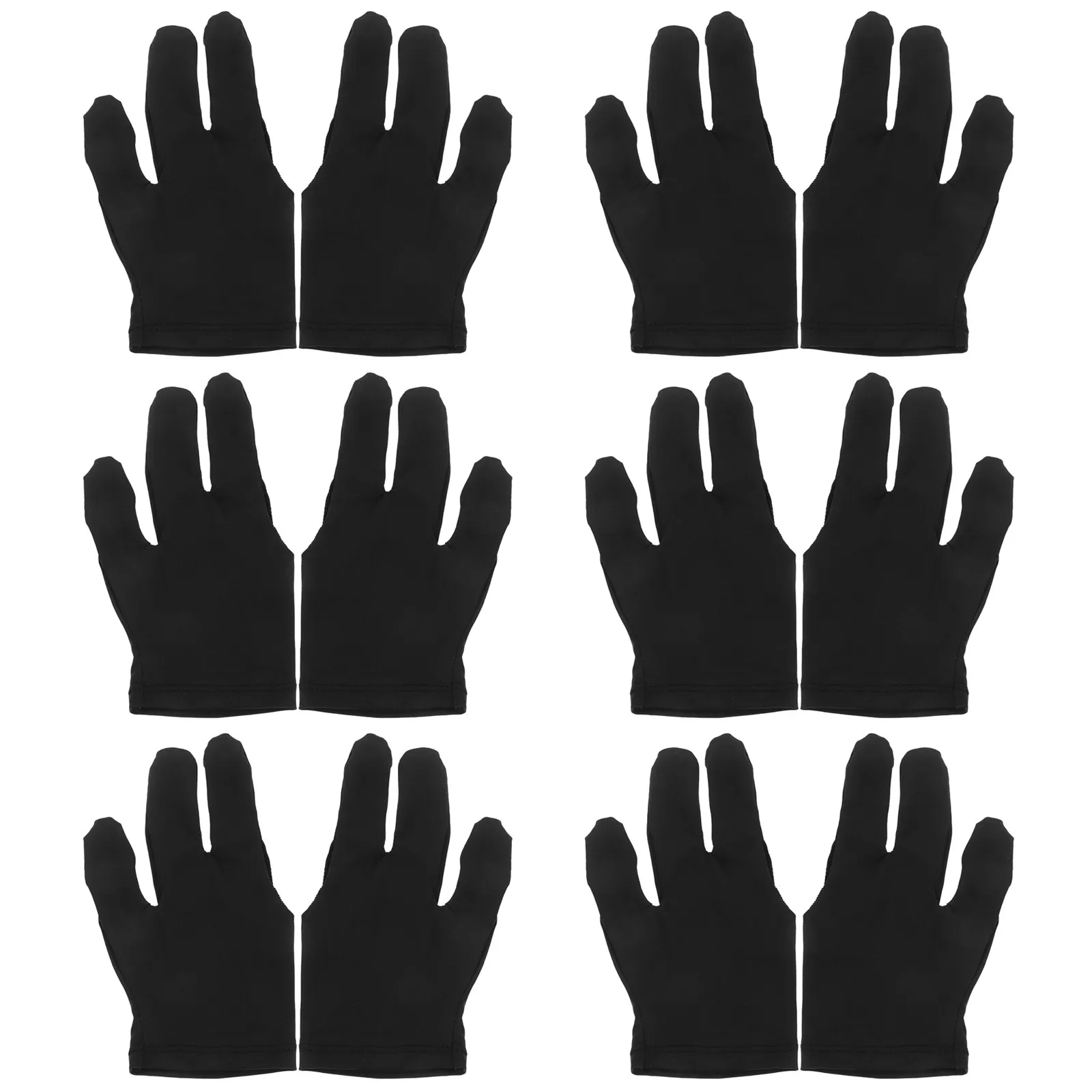 

12Pcs Three Finger Billiard Glove Ergonomic Wrist Band Unisex Size Adaptable for All Hands Pool Snooker Cue Sport