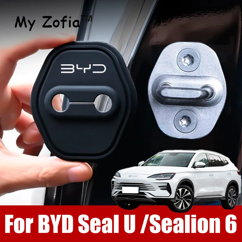 For BYD Seal U Sealion 6 2024 2025 Door Mute Damping Cushion Silicone Door Lock Buckle Car Door Anti-collision Protective Cover