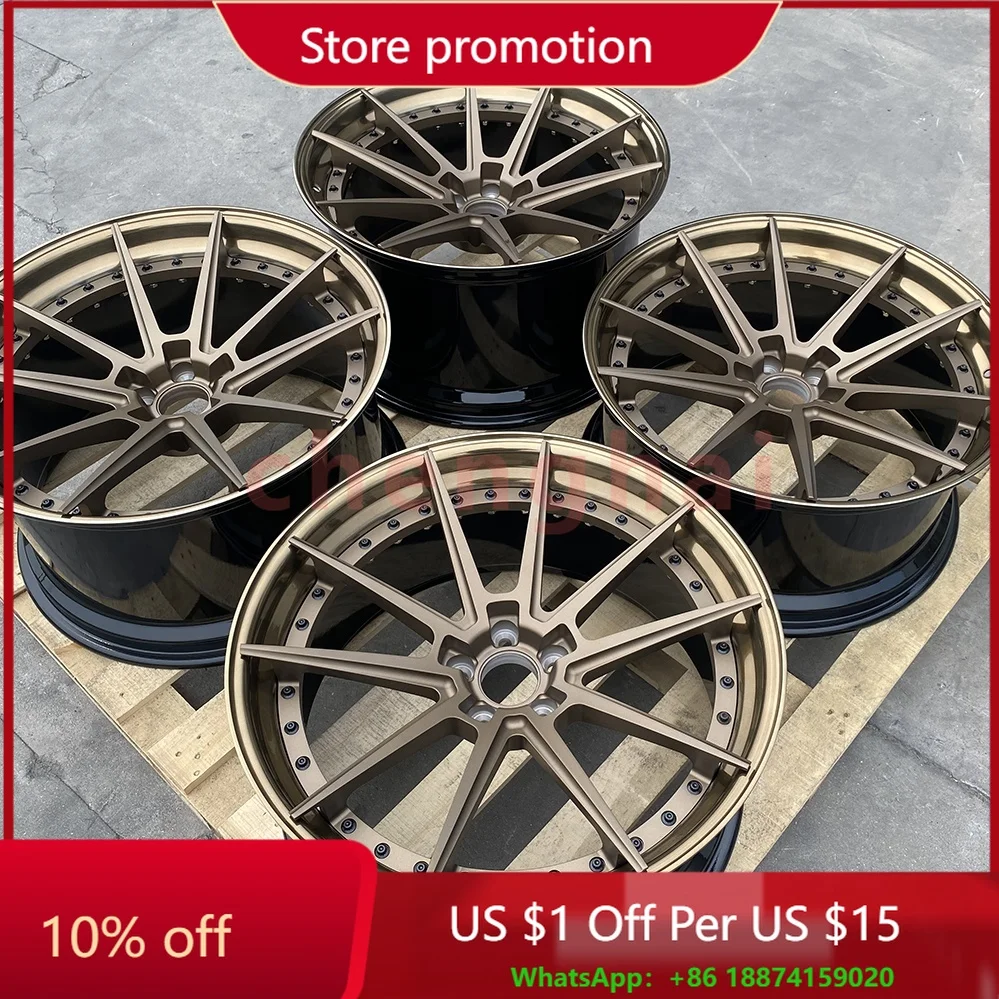 

GVICHN forged racing car wheels 20 21 22 24 26 inch custom brushed bronze lip bmw rims 5x112 5x120 2 piece wheels