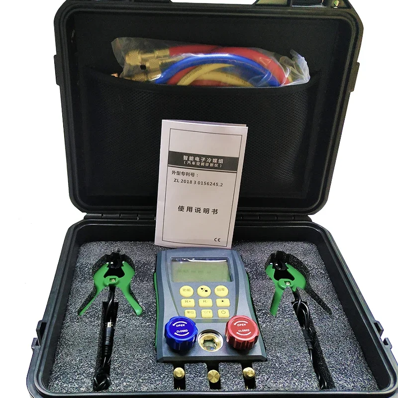 Digital Hvac Vacuum Manometer Manifold Refrigerant Pressure Gauge Set Temperature Leakage Air Conditioner Tester Meter