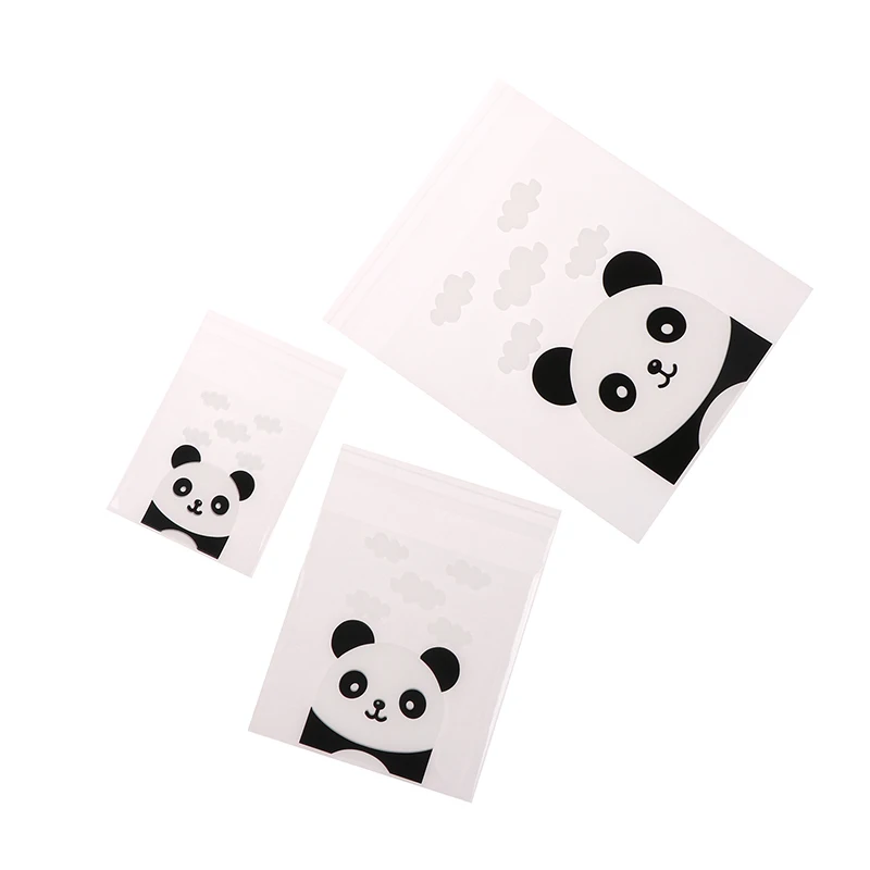 100 Stück/Packung süße Panda Kekse Taschen-selbst klebende Siegel Bäckerei Brot Plastiktüte Geschenkt üten Plastiktüten