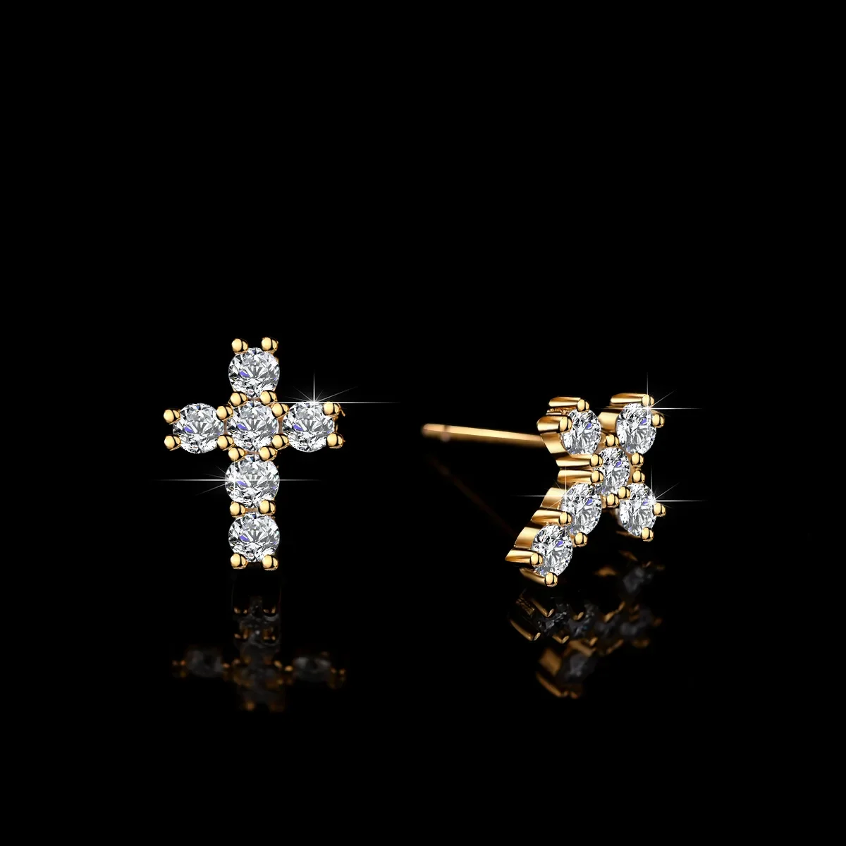 PT950 Platinum D Color VVS1 Diamond Earrings 18K Gold Moissanite Stud Earrings Geometric Frame Jewelry Gift for Girlfriend