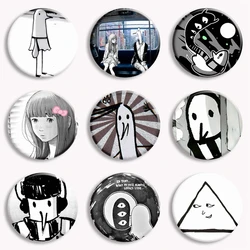 Oyasumi Punpun Anime Button Pin Goodnight Punpun Japan Dark Comics Brooch Black ande White Badge Bag Accessories Fans Gift